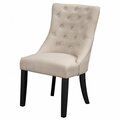Alphinefurniture Prairie Upholstered Side Chairs, Cream Linen 1568-02